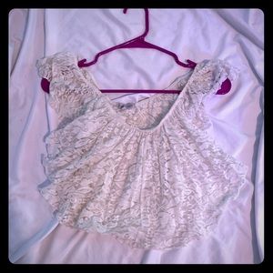 White lace crop